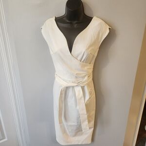 Elegant Cream Wrap Dress